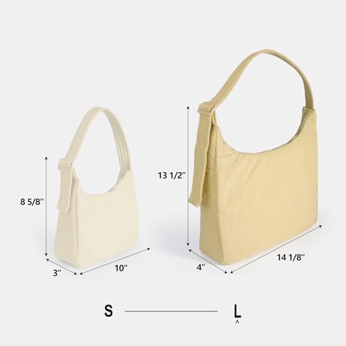 FASTFAIRY Nylon Shoulder Bag: Lightweight Adjustable Strap - color: Large-butter Yellow, size: Large