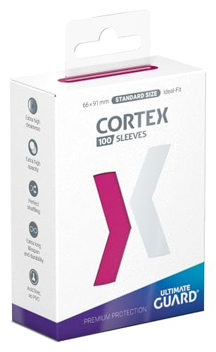 Ultimate Guard Cortex Outer Card Sleeves, 100 Standard Size TCG Sleeves, 66 x 91mm, Pink Back, Glossy Finish, No PVC & Acid-Free, High Clarity - color: Pink, size: Standard Glossy