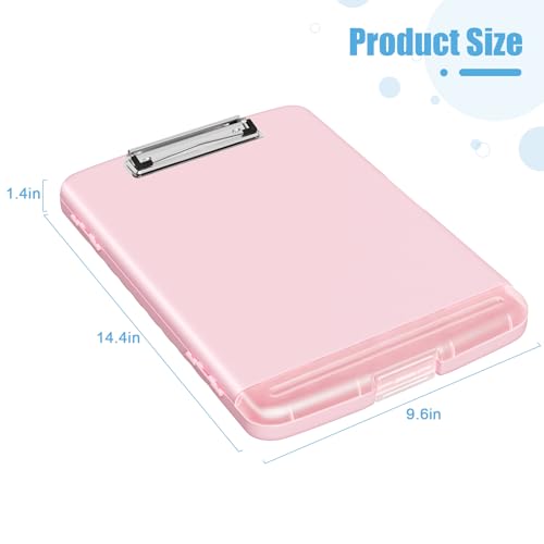 Hongri Clipboard with Storage with Pencil Case, 8.5 x 11 Storage Clip Board - color: Pink