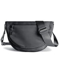 Crescent Bag for Women,Medium Nylon Crescent Bag Single Shoulder Bag - color: Black Grey