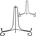 HENABLE 2PCS Premium Black Iron Plate Stands for Display 10 Inch, Decorative Solid Metal Plate Holders for Displaying, Mini Easel, Frame, Book, Card, Plaque, Bowl, Picture Stands for Display - size: 2PCS 10IN