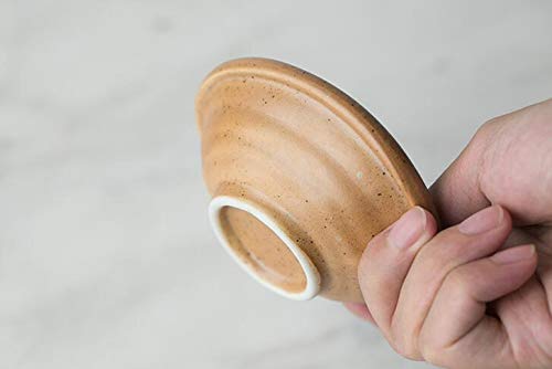 Colias Wing 3.5 Inch Simple Style Single Color Stylish Design Multipurpose Porcelain Side Dish Bowl Seasoning Dishes Soy Dipping Sauce Dishes-Set of 5-Brown - color: Set-of-5-TypeA