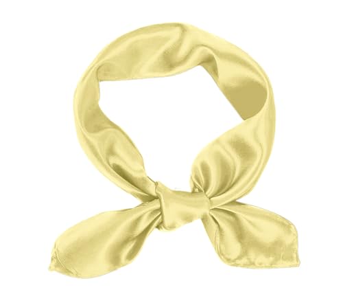 1 Piece of Square Satin Scarf Wrap Ribbon Neck Scarfs Halloween Retro Costume (23.62" x 23.62") - color: Apricot