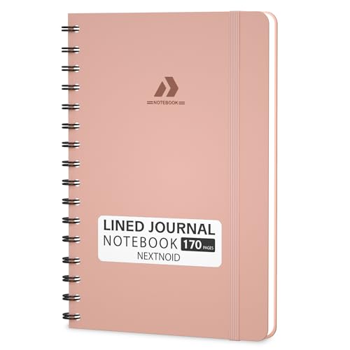 Nextnoid Lined Spiral Notebook Journal For Women & Men - A5(5.8" x 8.3") 170 Pages, Hardcover Notebooks for Work & Note Taking, College Ruled Journals for Writing - Pink - color: e-Pink