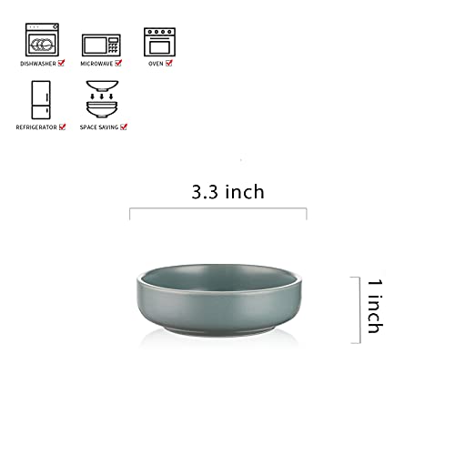 Selamica Ceramic 3.3 Inch Soy Sauce Dish Dipping Bowls Side Dishes Small Appetizer Pinch Bowls for Condiments, Sushi, Ketchup, BBQ-Set of 6 (Matte Blue) - color: Matte Blue, size: 3.3 Inch, Set of 6