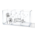 Just Breathe Dandelion Acrylic Pen Makeup Holder 3 Compartments - color: Transparent065