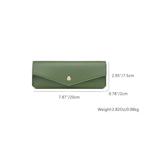 Small Pencil Pouch Simple Faux Leather Pencil Case for Work and Office (Green) - color: Green