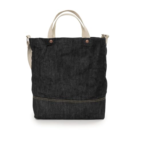Barebones Neelum Large Waxed Canvas Tote Bags - Heavy Duty Canvas Bag and Reusable Grocery Bag - size: Market Tote (16L), style: Waxed Denim