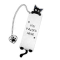 Black Inspirational Funny Cute Cat Bookmark for Reading Women - style: Cat Tail