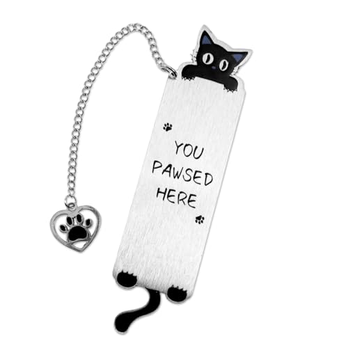 Black Inspirational Funny Cute Cat Bookmark for Reading Women - style: Cat Tail