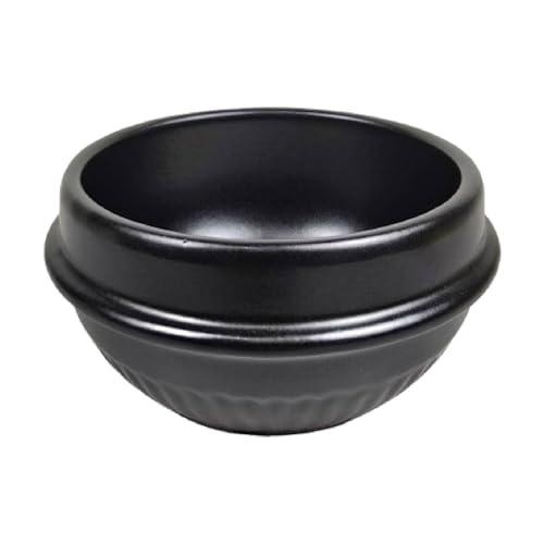 Korean Hot Pot Ttukbaegi 5.5 Inch Clay Cooking Bowl, Direct Fire Safe Ceramic Stew Pot for Soup, Rice, Noodle, Microwave & Dishwasher Safe Earthenware, Made in Korea, Black Mini Casserole - size: Small