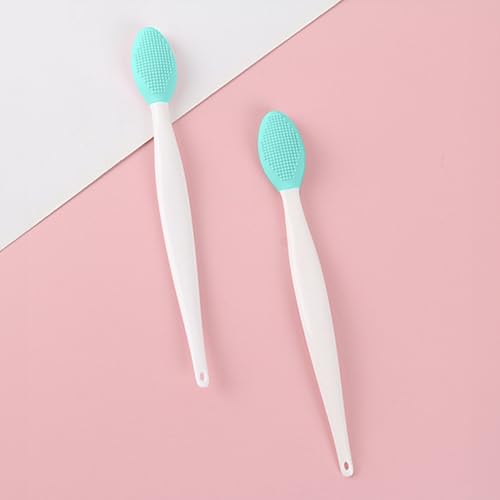 Double-Sided Silicone Facial Cleansing Brush – Exfoliating Blackhead Remover Tool for Deep Pore Cleaning and Gentle Skin Massage(Green) - color: Green