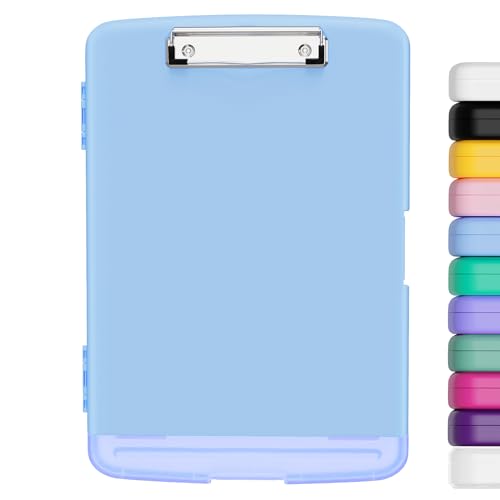 Hongri Clipboard with Storage with Pencil Case, 8.5 x 11 Storage Clip Board - color: Blue