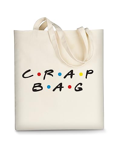 AUSVKAI Canvas Tote Bag Aesthetic Cute For Women College Grocery Bag Cotton Cloth Beach Totes Gift - color: Crap Bag