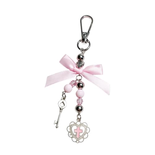 1 Gothic Keychain, Pink Pendant Bowknot Goth Keychain Gothic Style Themed Fashion Accessories for Daily Use Party Cosplay Accessories for Women
