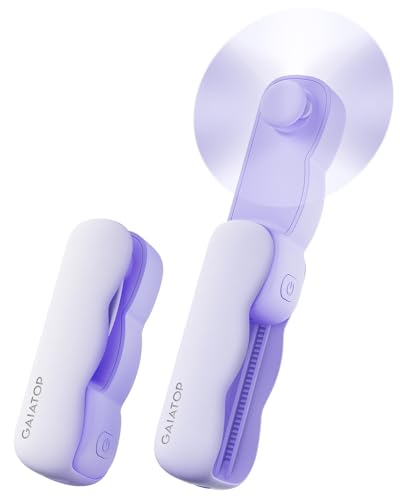 Gaiatop Portable Handheld Fan Slide, 3 Speed, Gifts for Women Girls Purple - color: Purple