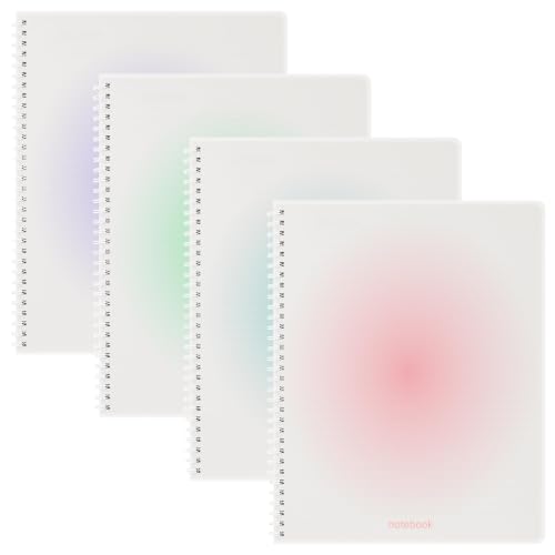 Oucaru A4 Spiral Notebook 4 Pack College Ruled Cute Pastel Notebooks - color: 4 Pack 4 Colors, size: 8.5" x 11"