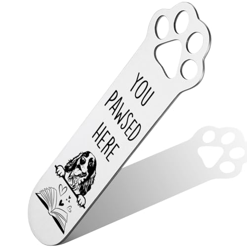 FOKCBOCM Cocker Spaniel Gifts, Cocker Spaniel Dog Bookmark for Cocker Spaniel Dog Lover Book Lovers Bookworm Bookish Nerd, Bookmark Dog Lover, Book Club Gifts for Reader Dog Owner Lover-DX128, Silver - style: Cocker Spaniel Dog