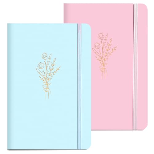 MINICAGIE Lined Journal Notebook for Women A5 192 Pages, Pink Blue - color: Blue2