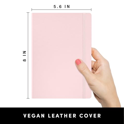 PAPERAGE Lined Journal Notebook, 10 Pack, (Blush), 160 Pages, Medium 5.6 in x 8 in - 100 GSM Thick Paper – Hardcover Journaling Notebook for Work, School & Note Taking - color: Blush, style: G. Lined-10 Pack