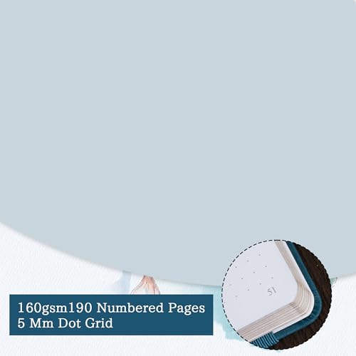 TIEFOSSI A5 Dotted Journal Notebook 190 Pages for Women & Men - color: Deep Blue, size: A5-Dotted