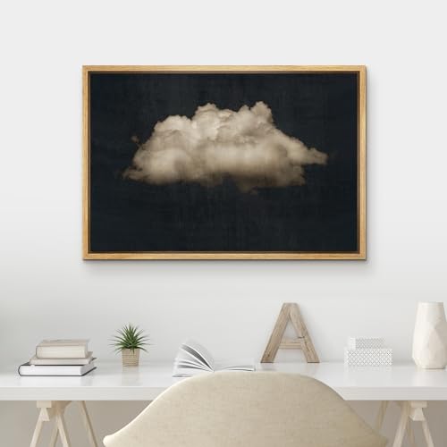 MUDECOR Framed Canvas Print Wall Art Vintage Cumulus Clouds Illustrations Fine Art Decorative Zen Multicolor Country/Farmhouse Retro for Bedroom - 16"x24" Natural - color: A03-2404-irs10, size: 24"L x 16"W