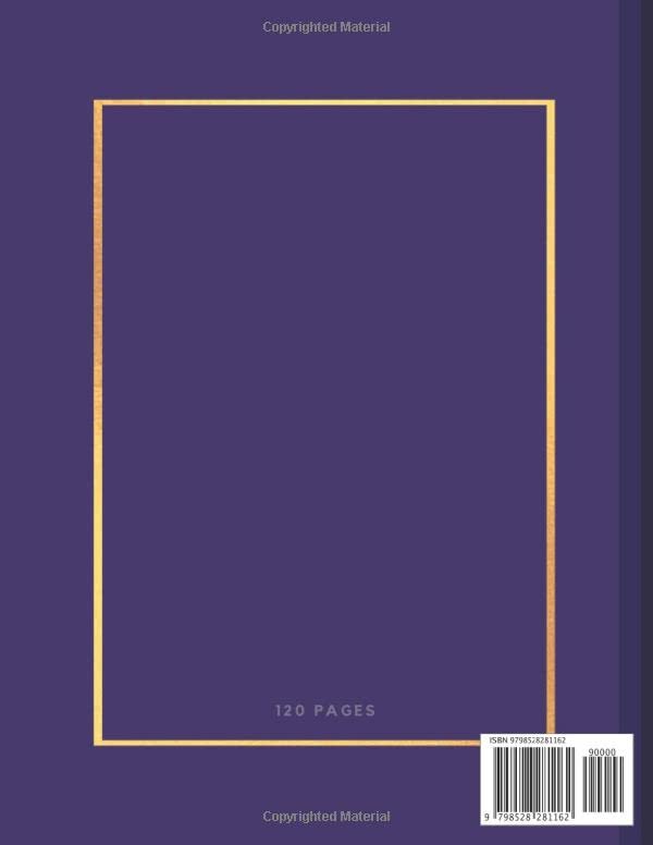 Korean Hangul Writing Practice Notebook | (60 Double-Sided Workbook Paper Sheets | Korean Hangul Manuscript Paper | 한국어 원고지 | 한국어능력시험 연습: Korean Writing Practice Notebook: Dark Purple and Gold Cover