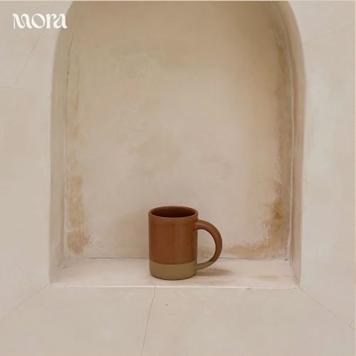 MORA Medium Mugs Set of 4, 16oz Ceramic Pottery Latte Mugs/Coffee Cups - Microwave and Dishwasher Safe - Terracotta - color: Terracotta