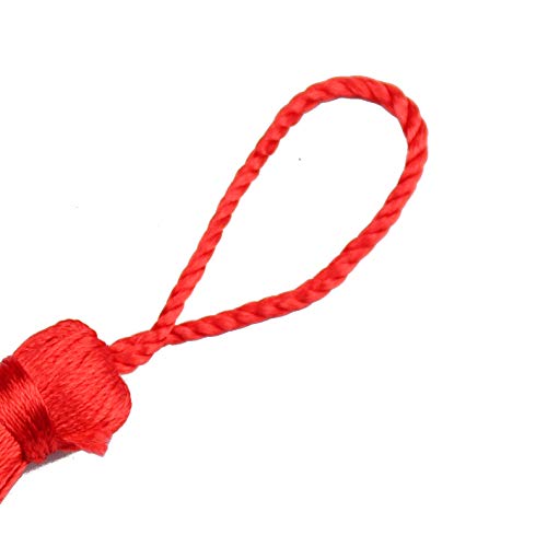 20Pcs 4.3 Inch Silky Mini Craft Tassels for Earrings, Souvenir(Red) - color: Red