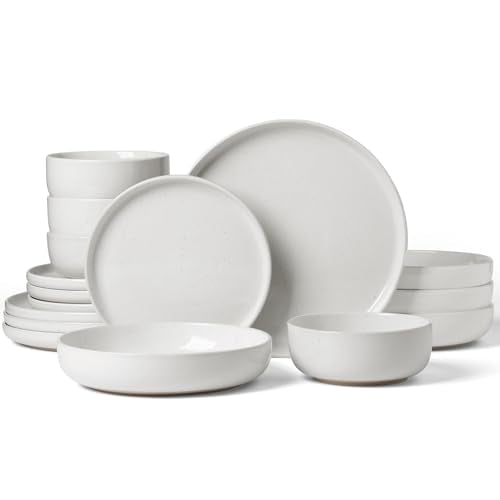 Famiware Milkyway 16-Piece Dinnerware Set with Pasta Bowls, White - color: White, size: Service for 4 (Include Pasta Bowls)