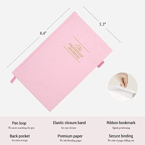 The Gratitude Journal - Inspire Thankfulness, Mindfulness, Positivity, Happiness, Affirmation, Productivity & Self Care - Undated Daily Reflection & Gratitude Journal for Women & Men - Upgraded with - color: Pink
