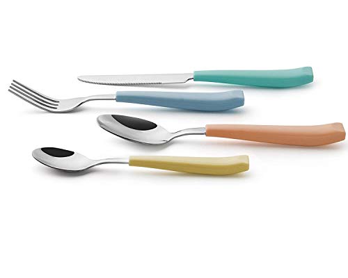 ANNOVA Silverware Set Stainless Steel Colorful Handle Tableware Kitchen Flatware Set Utensils, Includes Dinner Knives, Forks, Spoons, Salad Forks & Dessert Spoons (Mix, 24 Pieces) - color: Mix Color 24Pieces