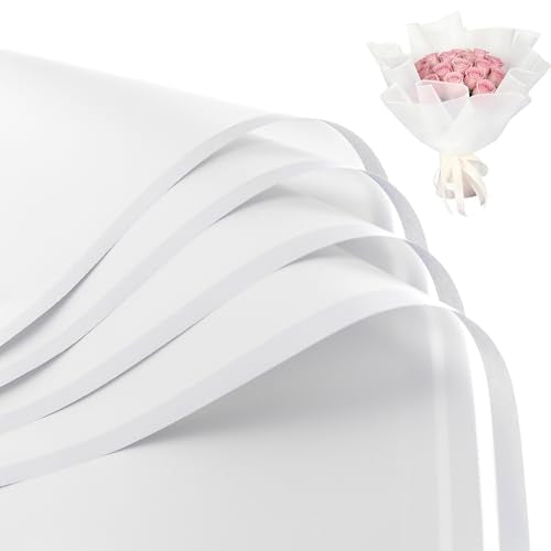 CCIJESW 20 Sheets Flower Bouquet Wrapping Paper Flora Packaging White - color: 017-Transparent White