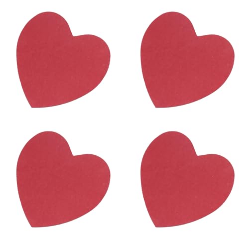 4 Packs 200 Sheets Heart Shape Sticky Notes (Red) - color: Red