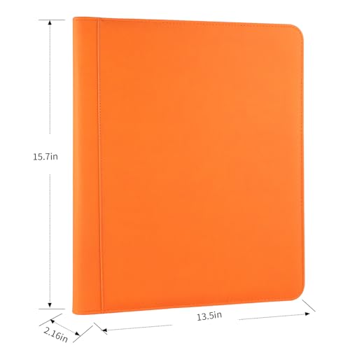 Toploader Binder, Holds 324 Toploaders, 9 Pocket Top Loader Binders with Sleeves for 3 x 4'' Toploaders, Double-Sided Pocket Top Loader Storage Binder, Trading Card Binder - Diamond Orange - color: Diamond Orange