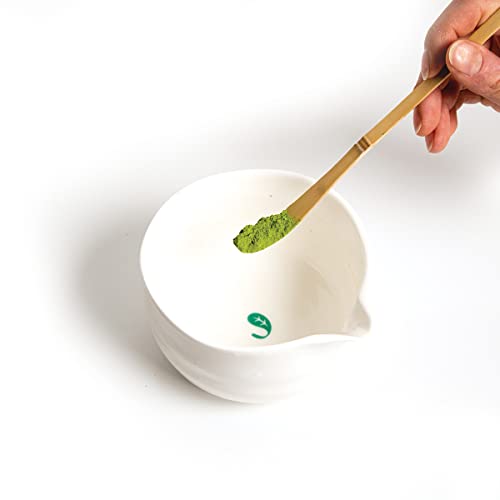 Jade Leaf Matcha Bowl, Hand Made Porcelain with White Matte Glaze