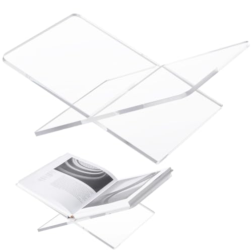 Acrylic Book Stand 15 x 9 x 6 in Large Open Book Display Stand - color: Transparency, size: Large