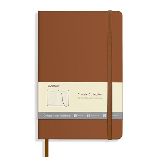 Comix Lined Journal Notebook for Work, 240 Pages, 5.5" x 8.3", Brown - color: Brown, size: 1 Pack