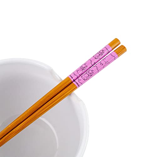 Silver Buffalo Disney The Aristocats Marie Ceramic Dinnerware Set | Includes 20-Ounce Ramen Noodle Bowl and Wooden Chopsticks