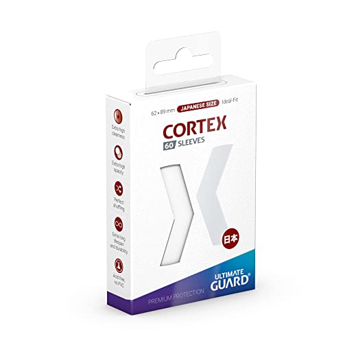 Ultimate Guard Cortex Outer Card Sleeves, 60 Japanese Size TCG Sleeves, 62 x 89mm, White Back, Glossy Finish, No PVC & Acid-Free, High Clarity - color: White, size: Japanese Glossy