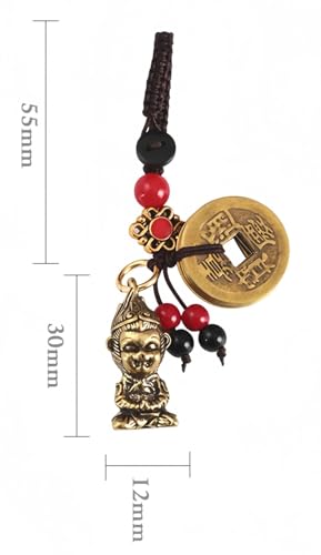 Traditional Feng Shui Good Chinese Lucky Charm Brass Keychain - style: Sun Wukong-the Monkey King