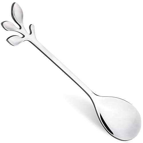 12-Pack Stainless Steel Creative Coffee & Dessert Spoons, 4.8 Inches (Silver, Style 4) - color: Sliver,Style 4