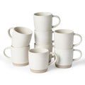 famiware Coffee Mugs Set of 8, Milkyway 13 oz Ceramic Cup Set with Handle - color: Milkyway-Matte White, size: 8 Count (Pack of 1)