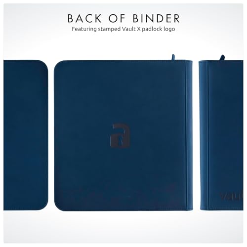 Vault X 12 Pocket Zip Trading Card Binder 480 Cards Exo-Tec (Blue) - color: Blue, size: 12 Pocket
