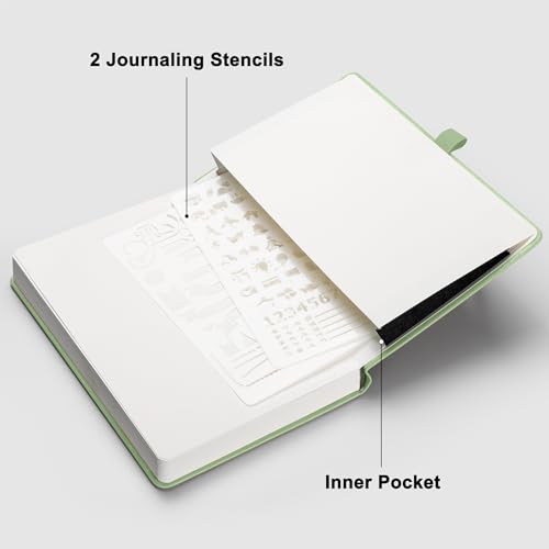 RETTACY Dotted Journal Notebook, 320 Numbered Pages, A5 (5.7'' × 8.3'') - color: Light Green
