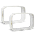 Moyad TSA Approved Toiletry Bag Clear Quart Size Travel Bags Makeup Bag - color: Beige, size: 2 Pack