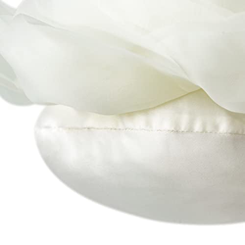 JWH Handmade Flower Throw Pillow Cover, 14 Inch, Creamy White - color: Creamy White, size: 14" x 14" (Pack of 1)