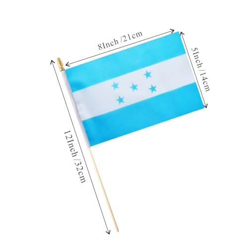 25Pack Small Honduras Flag Handheld Mini Honduran on Stick 5x8 Inch - color: Honduras