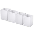 NIUBEE White Acrylic Pen Holder 4 Pack, Desktop Pencil Cup Stationery Organizer for Office Desk Accessory - color: White
