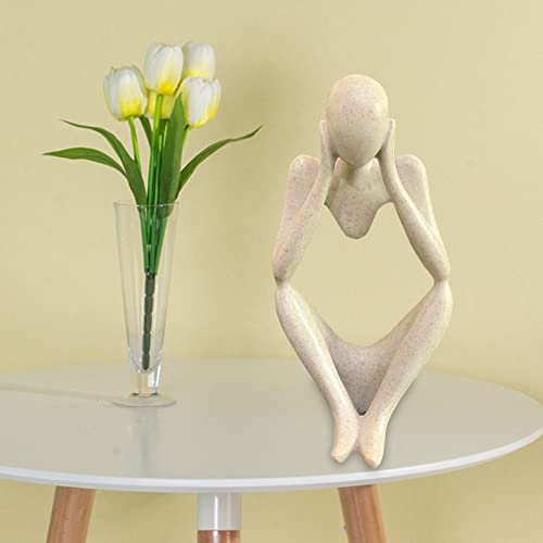 Thinker Statues And Sculptures, Sandstone Resin Thinker Statue Ornaments, Abstract Style Sculptures, Housewarming Gifts, Housewarming Decorations, Living Room Dining Desk Decorations (Middle, Large) - color: Focus, size: Large